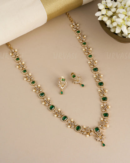 Gold Polish Freya AD Long Necklace 054