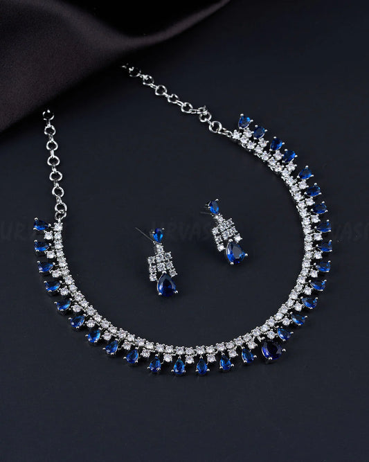 Rhodium Polish AD Necklace 614