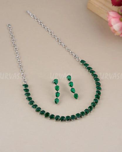Rhodium Polish AD Necklace 680