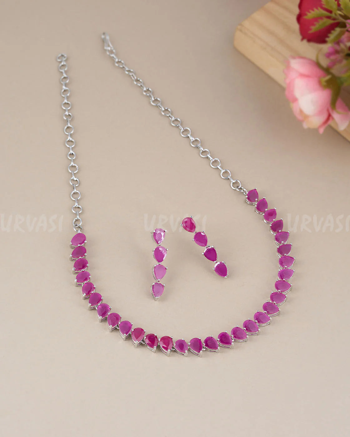 Rhodium Polish AD Necklace 680