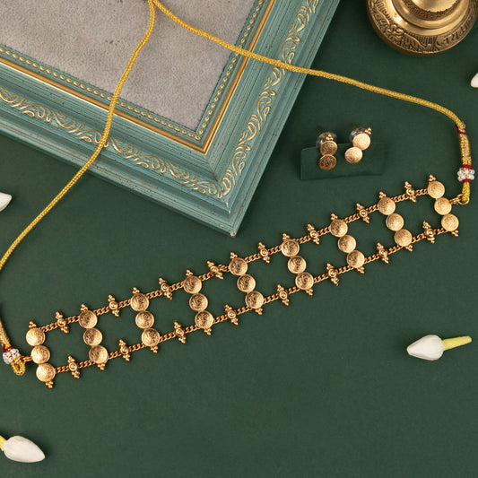 Gold-Toned Three-Layer Kaashu Choker Necklace  1408