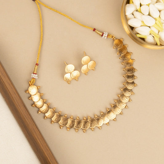 Gold Polish Kashi Lakshmi Necklace 1409