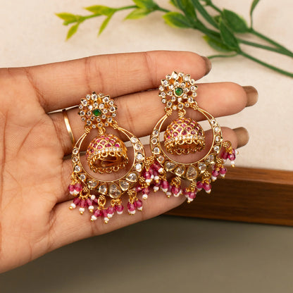 Gold-Toned Chandbali Butta Earring ER 1050