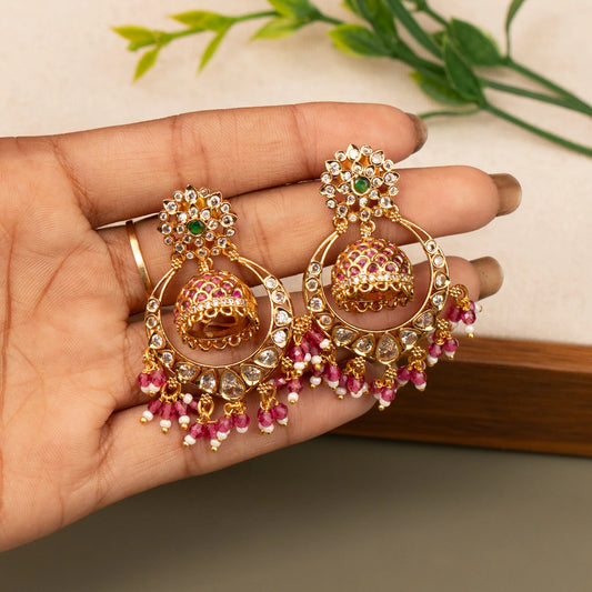 Gold-Toned Chandbali Butta Earring ER 1050