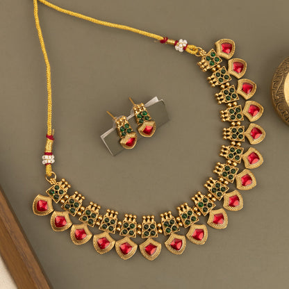 Gold-Polish Palakka Version Necklace 1264