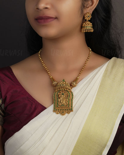 Gold-Toned Ashtami Floral Necklace 1099