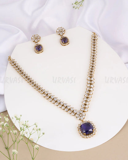 Premium Mehendi Polish AD Necklace 684