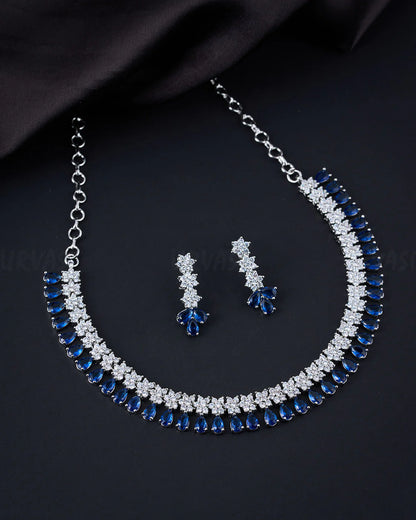 Rhodium Polish AD Necklace 633