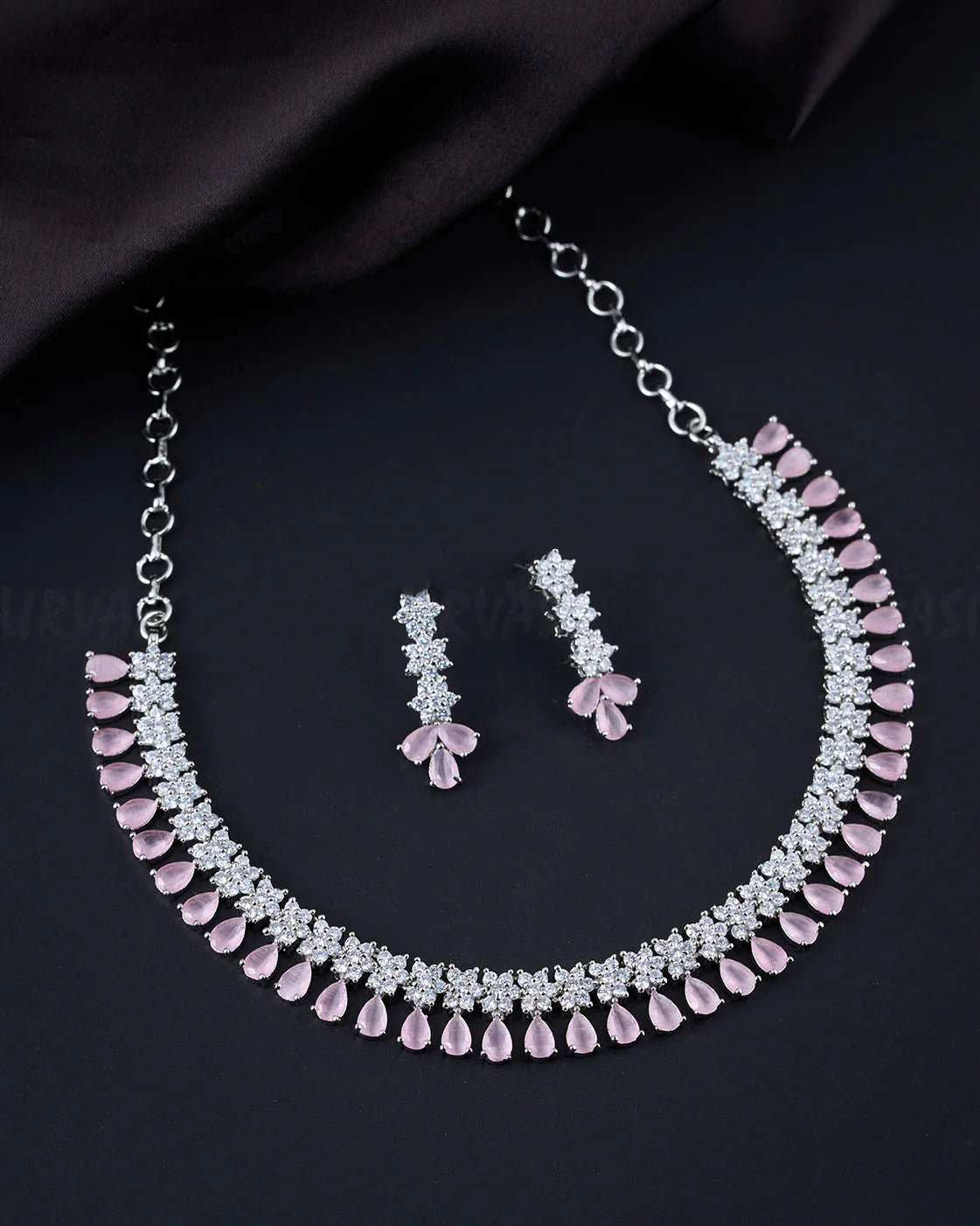 Rhodium Polish AD Necklace 633