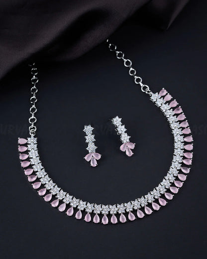 Rhodium Polish AD Necklace 633