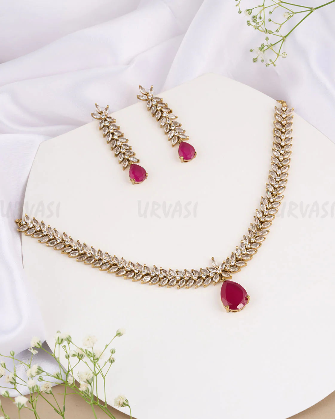 Deepika Diamond Green Mehendi Necklace 682
