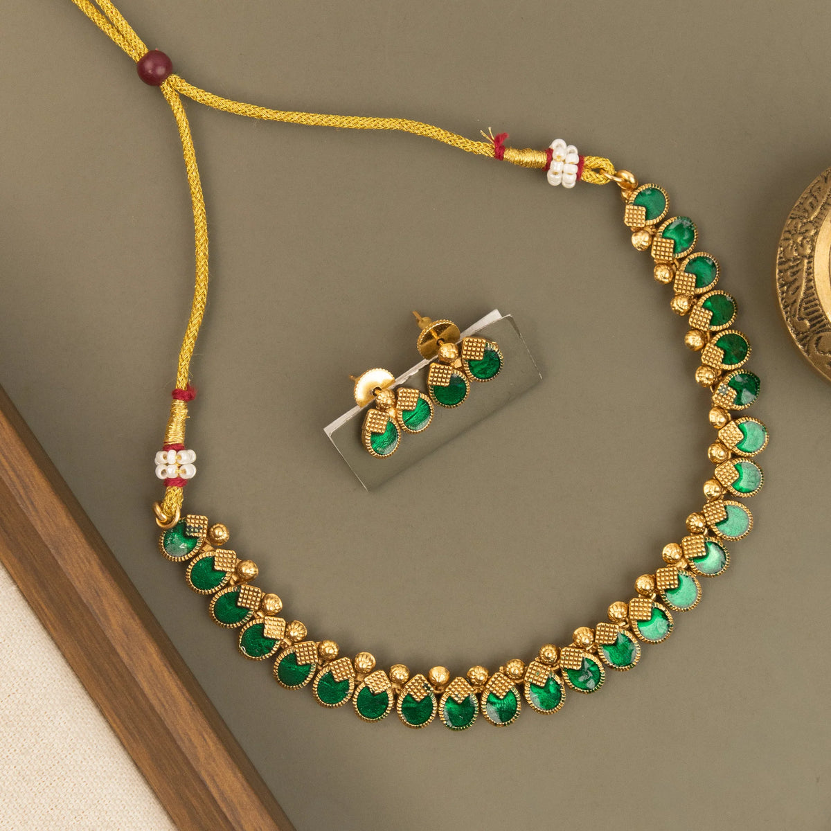 Gold-Toned Traditional  Lakshmi  Necklace 1832