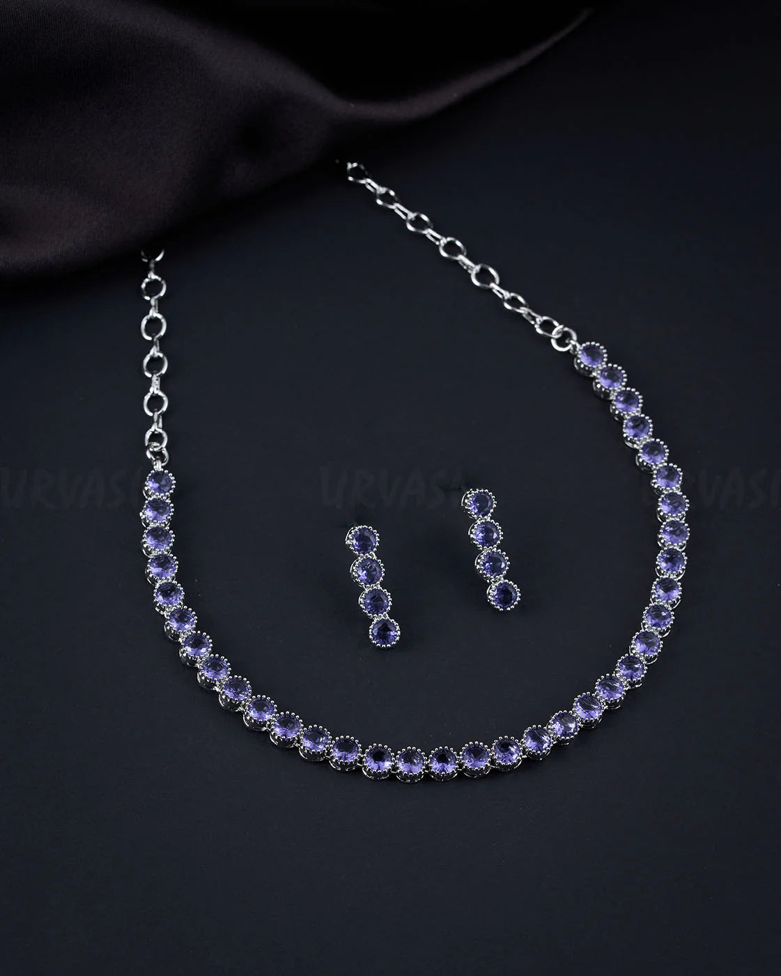 Rhodium Polish AD Necklace 006
