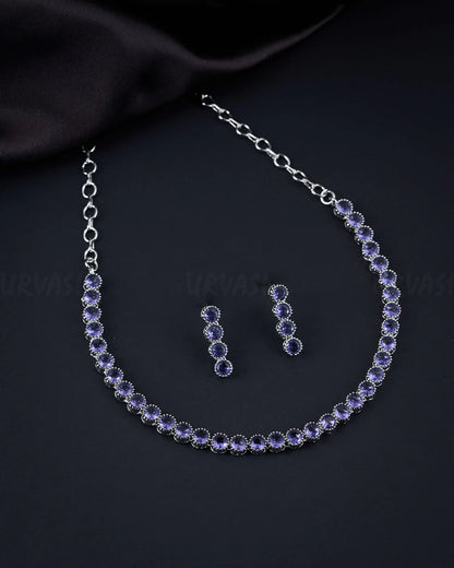 Rhodium Polish AD Necklace 006