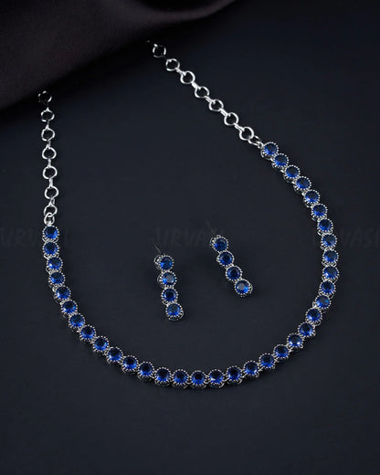 Rhodium Polish AD Necklace 006