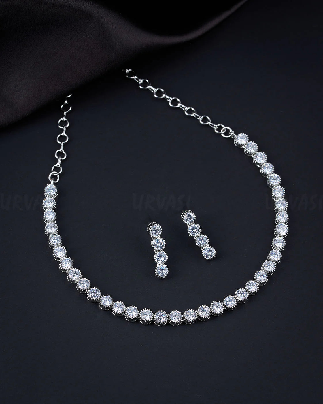 Rhodium Polish AD Necklace 006