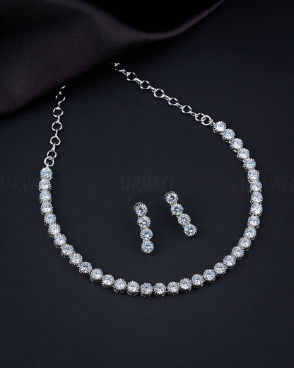 Rhodium Polish AD Necklace 006