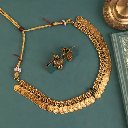 Gold-Toned Kaasu Floral Necklace 1212