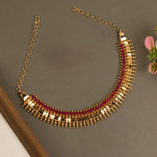 Traditional Gold-Toned Plated Elakkathali Necklace  1396