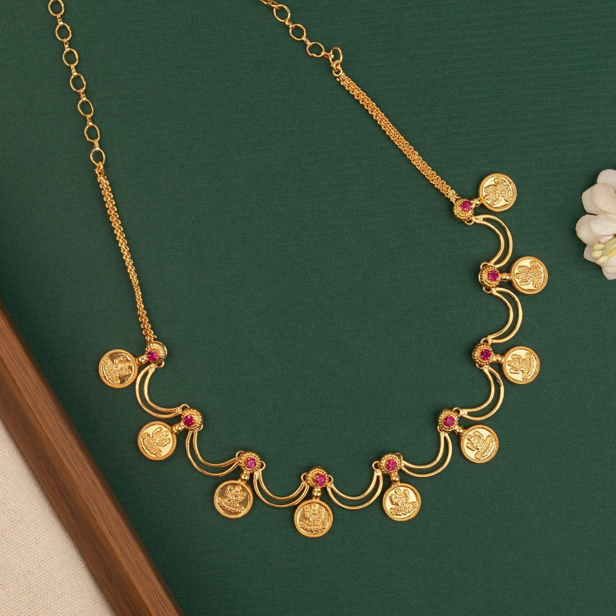 Gold-Toned Traditional  Kaasu Necklace  1967