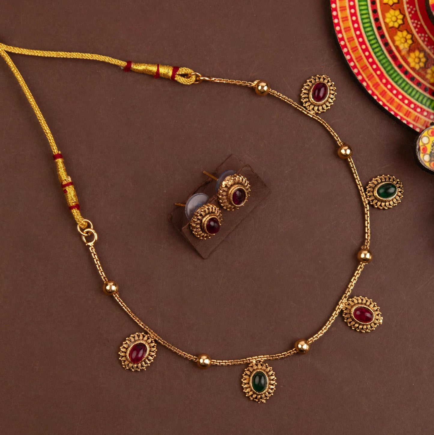 Gold-Polish Simple Floral Choker Necklace 1263