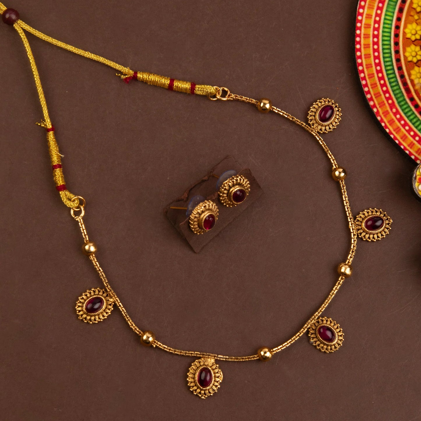 Gold-Polish Simple Floral Choker Necklace 1263