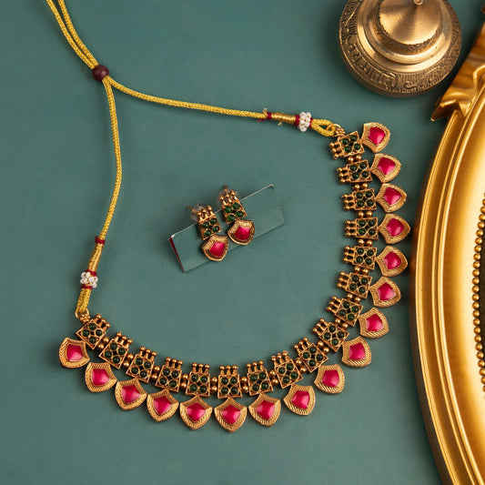 Gold-Polish Palakka Version Necklace 1264