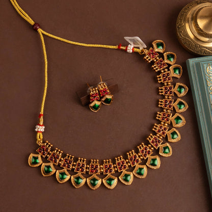 Gold-Polish Palakka Version Necklace 1264