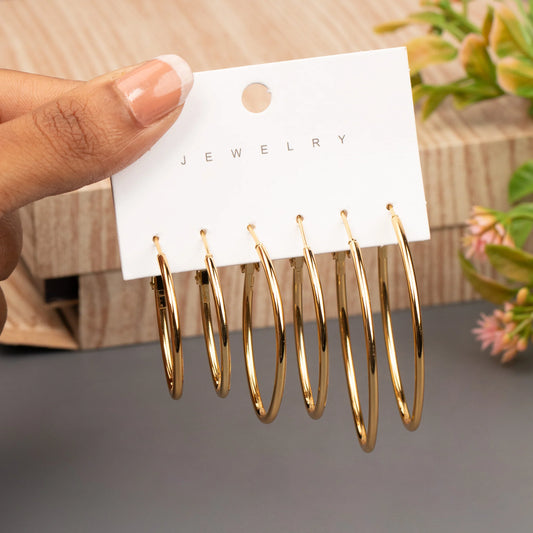 Gold-Polish Hoop Earring ER  1259