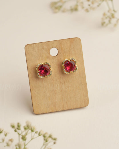 Gold Polish Green AD Stone Trendy Imported Earrings ER 265