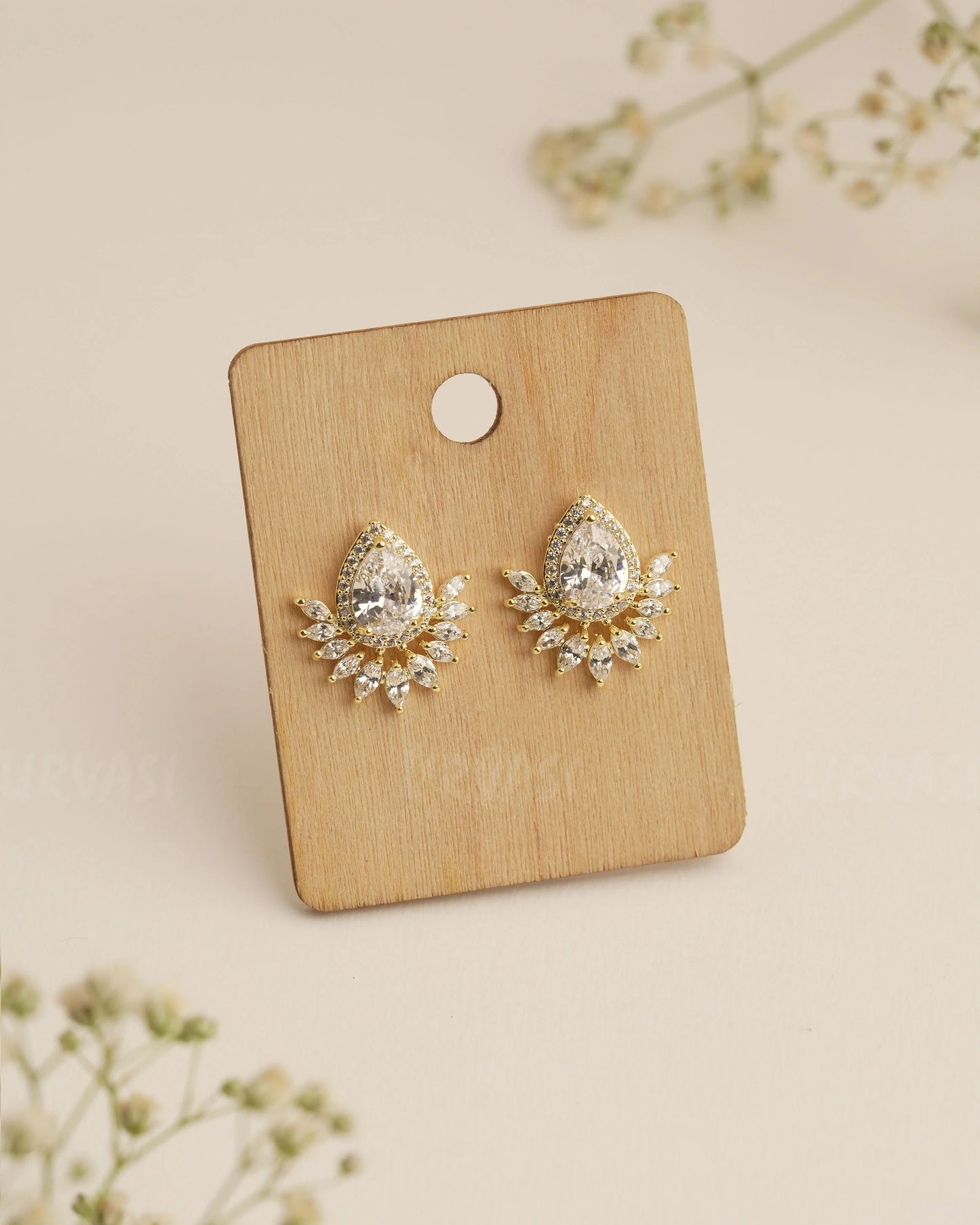AD Tear Drop Trendy Imported AD Earrings ER 287