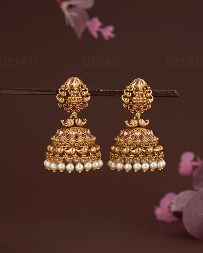 Gold-Toned Lakshmi Jhumka Earrings ER 701