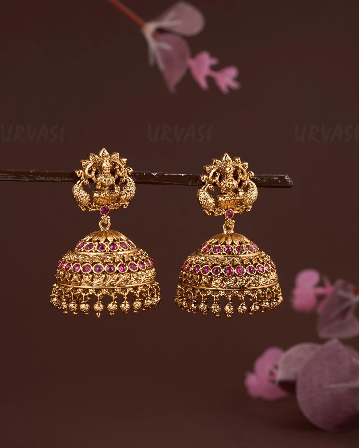 Gold-Toned Lakshmi Jhumka Earrings ER 704