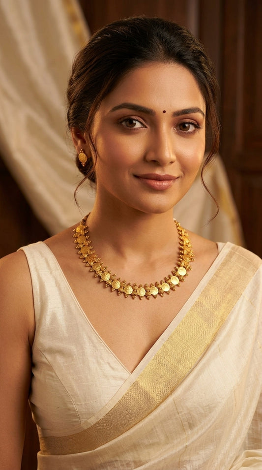 Gold-Polish Lakshmi Coin Designed Necklace 1429