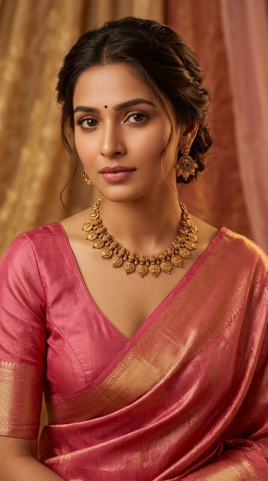 Gold-Toned Kaasu Lakshmi Necklace 1440