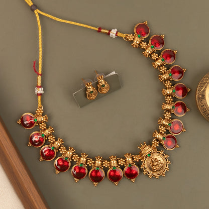 Gold-Toned Lakshmi Palakka Necklace 1764