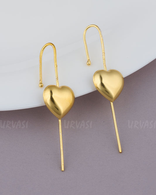Gold-Toned Heart-Shaped EarCuff Earrings ER 873