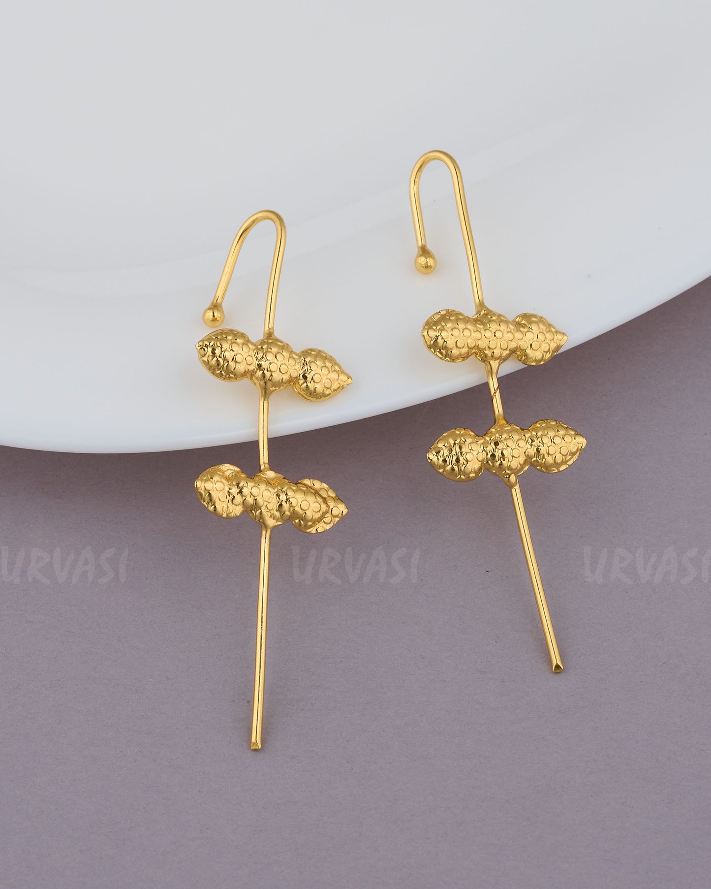Gold-Toned Statement EarCuff Earrings ER 883