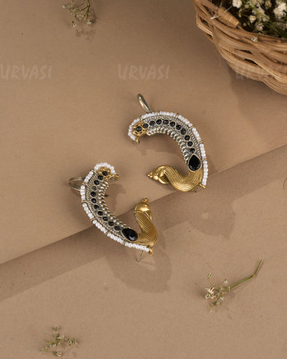 Oxidised Silver  Peacock Earcuff  Earring  ER 1263