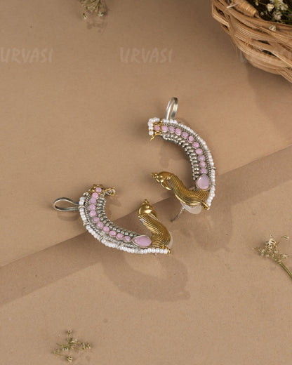 Oxidised Silver  Peacock Earcuff  Earring  ER 1263