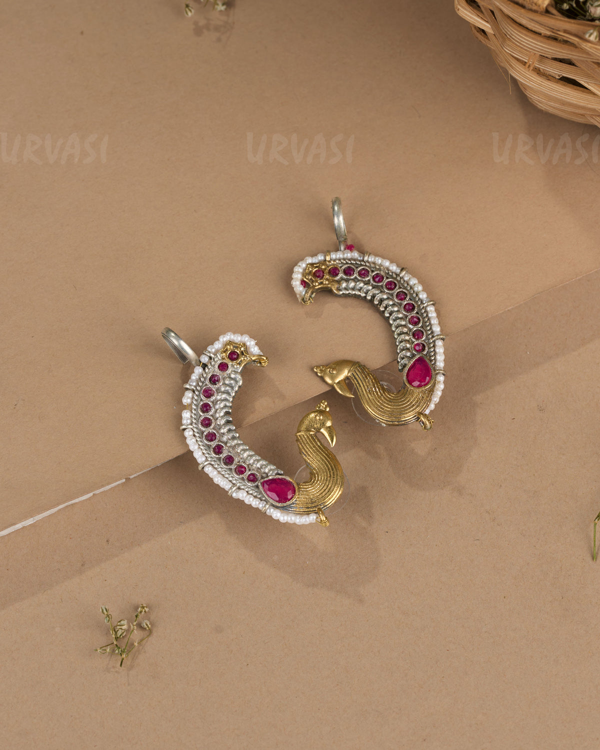 Oxidised Silver  Peacock Earcuff  Earring  ER 1263