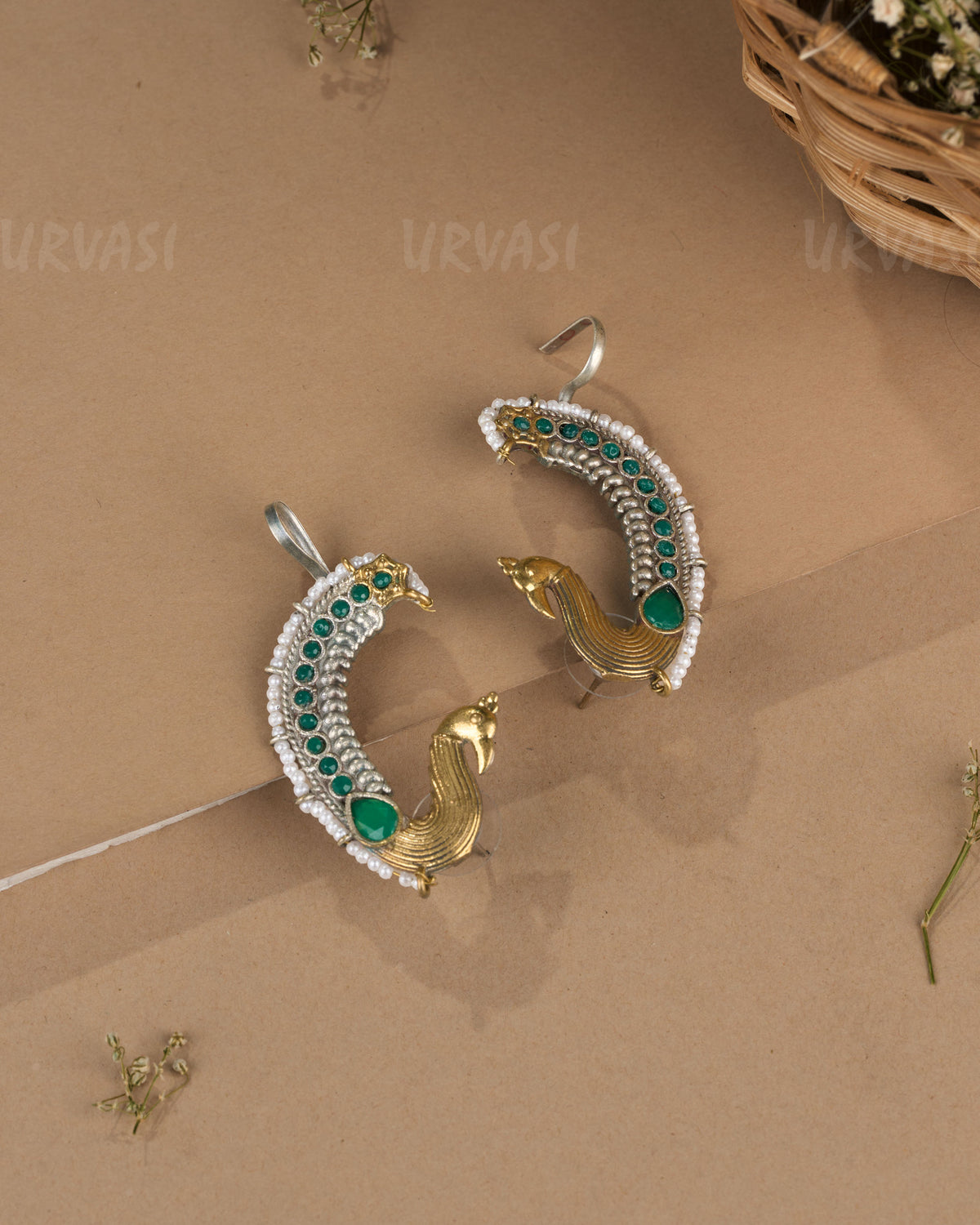 Oxidised Silver  Peacock Earcuff  Earring  ER 1263