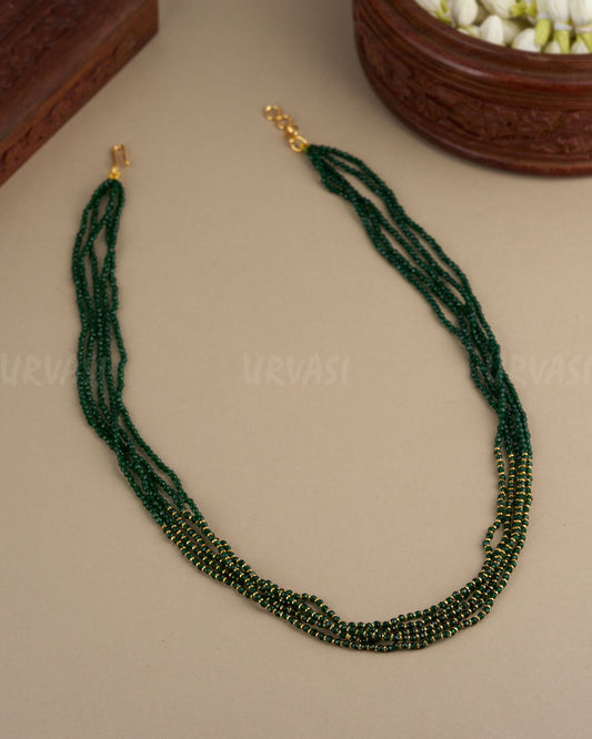 Gold-Toned Beaded Pearl Mala Ma 089