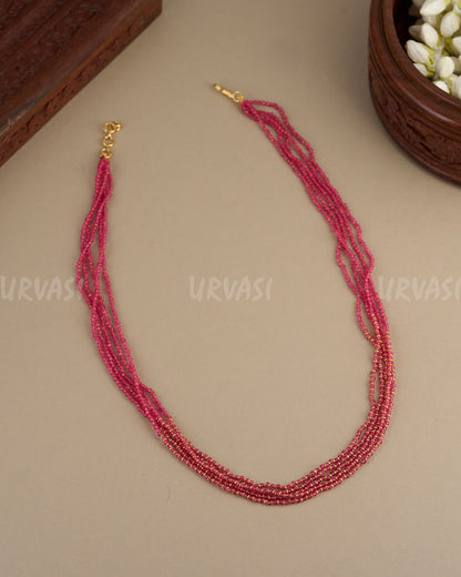 Gold-Toned Beaded Pearl Mala Ma 089