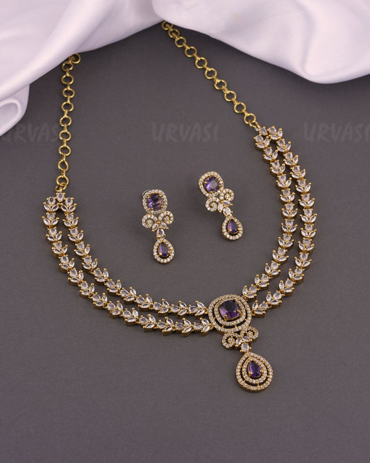 Mehendi Polish Two-Layer Leaf Designed Necklace 514