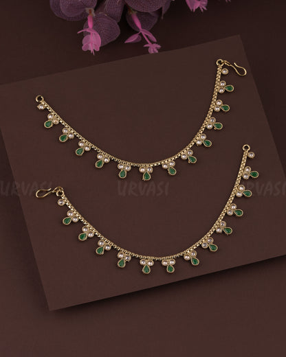 Mehendi Polish Floral One-Layer Ear Chain EC 68