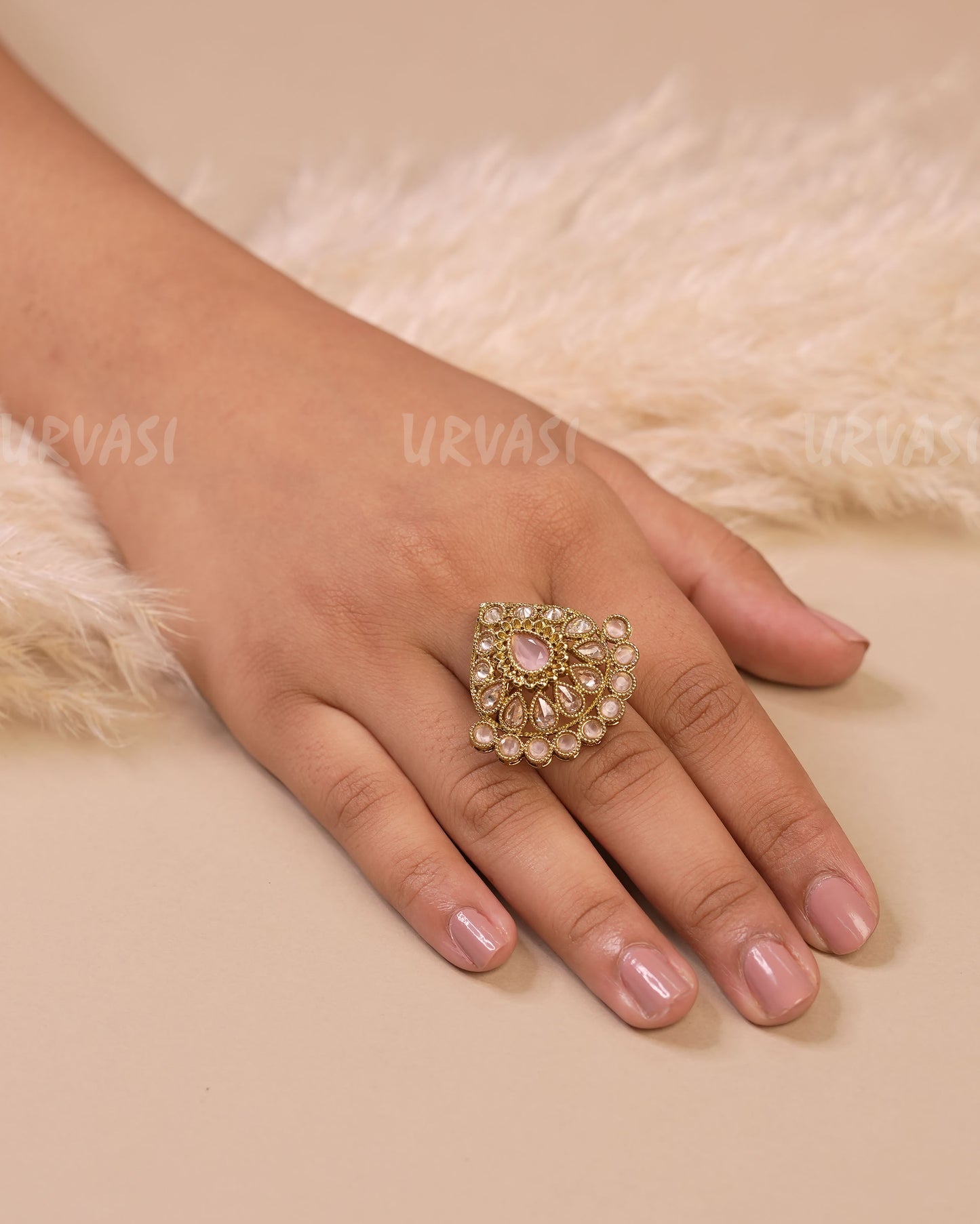 Mehendi Polish Teardrop Designed Finger Ring FR 110