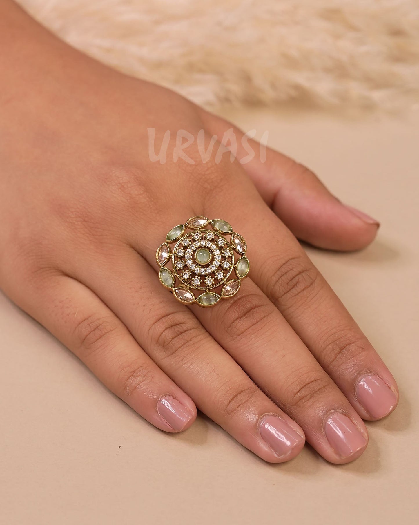 Mehendi polish Floral Replica Bridal Finger Ring  FR 97