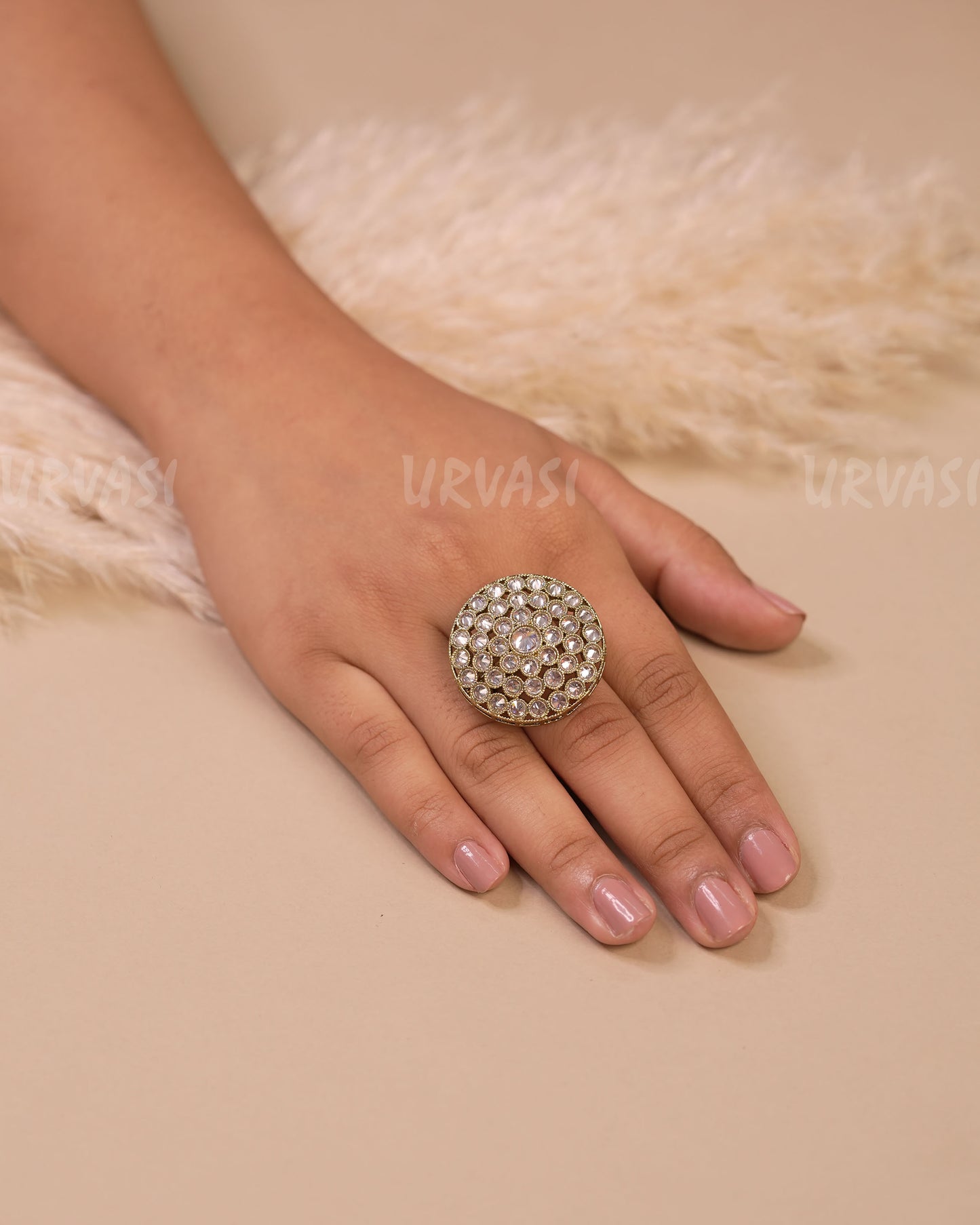 Mehendi Toned Floral Finger Ring FR111