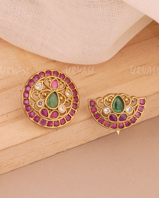 Mehendi-Polish Surya Chandra Designed Hair Choti HR 07